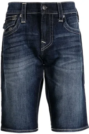 True Religion Logo-patch denim shorts