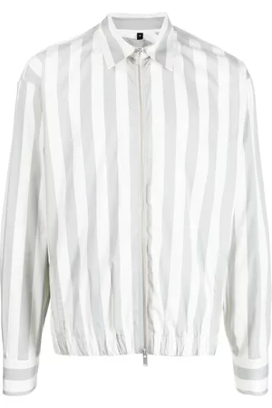 LARDINI Striped zip-up jacket