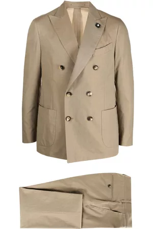 LARDINI Double-breasted cotton suit