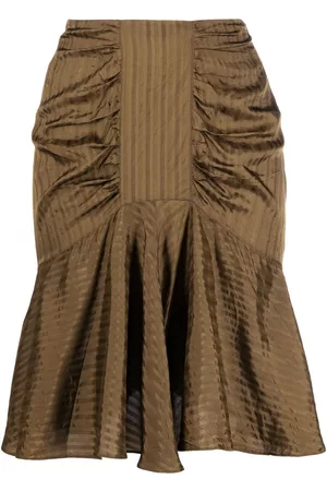 There Was One Jacquard-stripe draped miniskirt