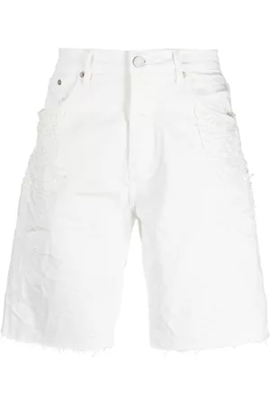 Purple Brand Raw-edge distressed shorts