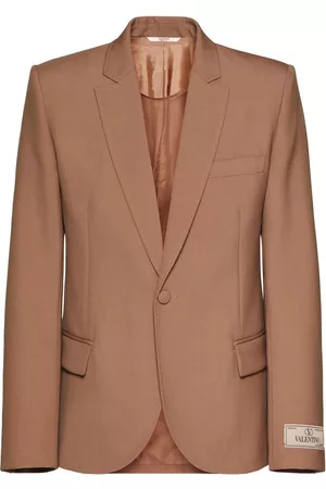 VALENTINO GARAVANI Logo-patch single-breasted blazer