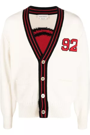 Alexander McQueen Number-patch cotton-wool cardigan