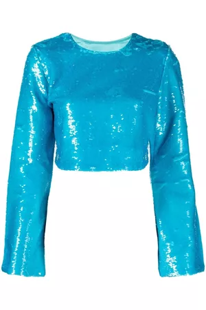 Ganni Sequin-embellished crop top