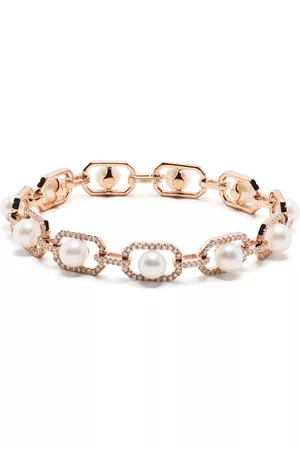 Shay 18kt rose diamond and pearl bracelet