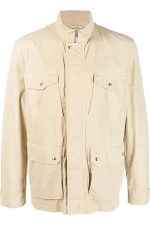 Woolrich Men Long sleeves - Long-sleeve zip-up cotton jacket