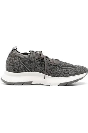Gianvito Rossi Men Sneakers - Fine-knit lace-up sneakers