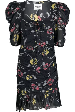 Marant Etoile Floral-print gathered minidress