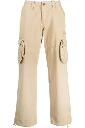 Alpha Industries Men Pants - Tapered-leg logo-patch trousers