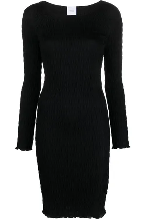 Patou Textured-finish long-sleeve dress