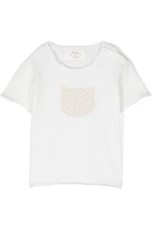 TEDDY & MINOU Cat-patch crew-neck T-shirt