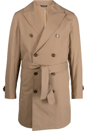 D.A. Daniele Alessandrini Belted-waist double-breasted coat
