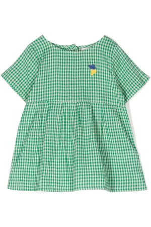 Bobo Choses Gingham-print cotton-linen dress