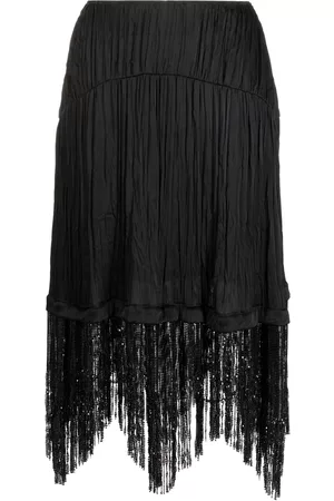 Paco rabanne Fringe-detail asymmetric skirt