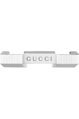 Gucci 18kt white gold Link to Love striped ring