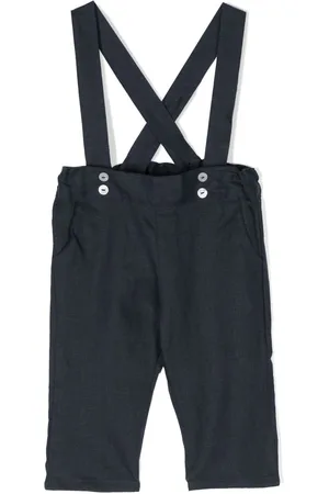 Tartine Et Chocolat Crossover-straps linen dungarees