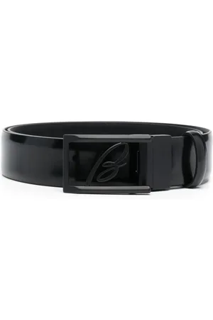 BRIONI Men Belts - Logo-buckle leather belt