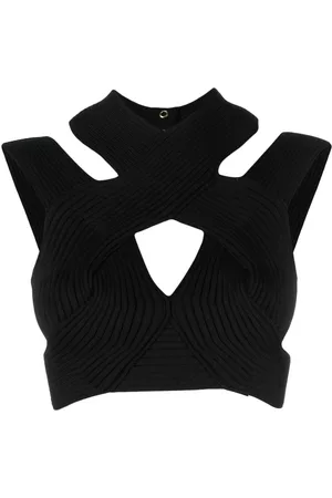 Balmain Cut-out ribbed cropped top