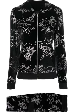 Philipp Plein Heart velvet tracksuit set