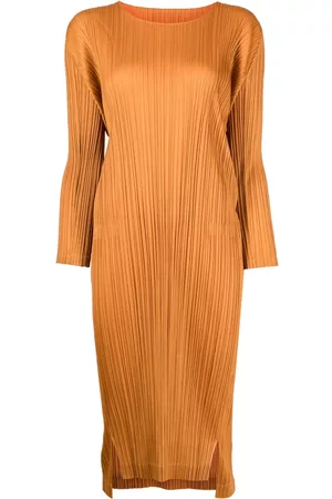 PLEATS PLEASE ISSEY MIYAKE Pleated long-sleeve midi dress