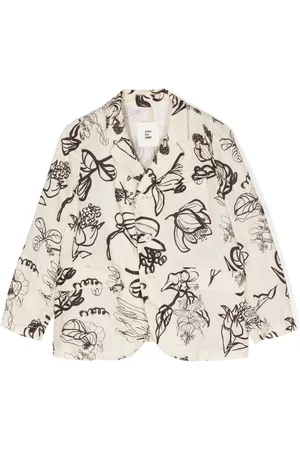 JNBY by JNBY Floral-print flax blazer