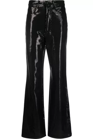 ROTATE Foil jersey straight-leg trousers