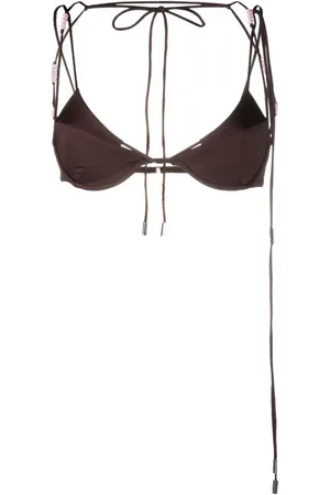 Jacquemus Barco bead-embellished bikini top
