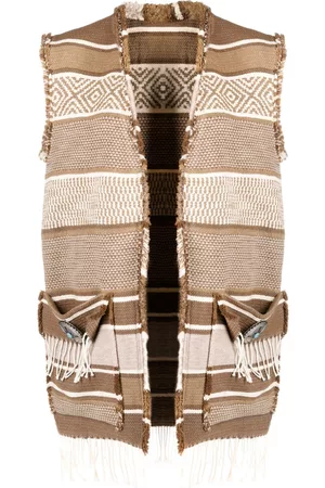FORTELA Vertical-stripe knitted gilet
