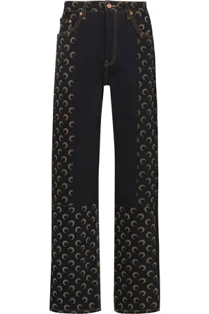 Marine Serre Regen Crescent Moon straight-leg jeans