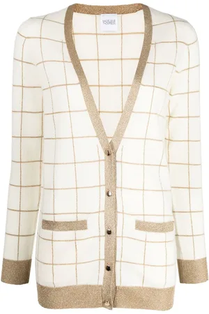 MADELEINE THOMPSON Check-pattern V-neck cardigan