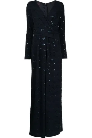 TALBOT RUNHOF Sequin-embellished draped jumpsuit