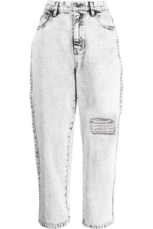 tout a coup Distressed-effect cropped jeans