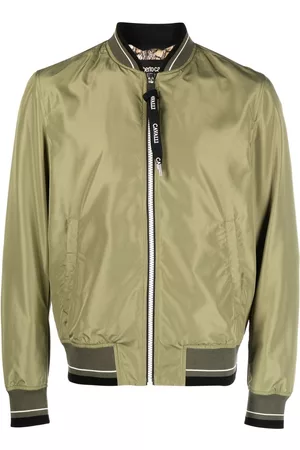 Roberto Cavalli Men Bomber Jackets - Logo zipper bomber jacket