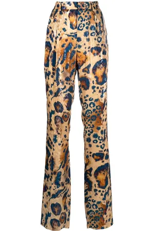 Roberto Cavalli Animal-print straight-leg trousers