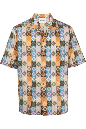 Nanushka Bodil diamond check-print shirt