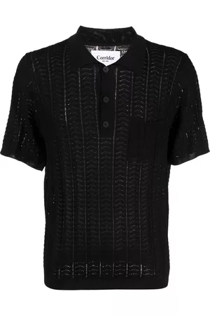Corridor Openwork-knit polo shirt
