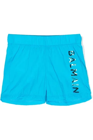 Balmain Swim Shorts - Water logo-print swim shorts