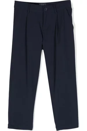 FAY Box-pleat straight-leg trousers