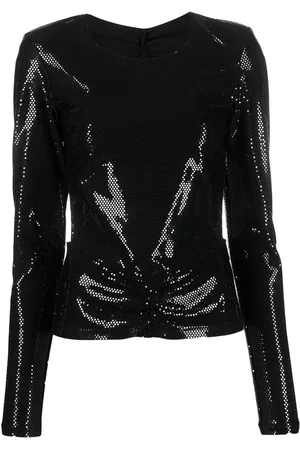 ROTATE Sequin-embellished open-back top