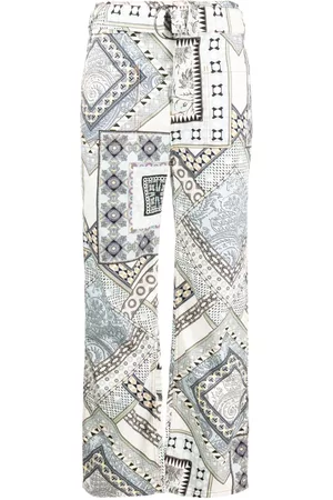 Etro Patchwork-print straight-leg trousers
