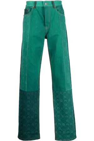 Marine Serre Regen patchwork straight-leg jeans