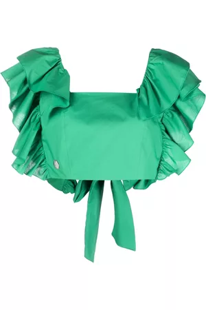 Philipp Plein Volant ruffled cropped top