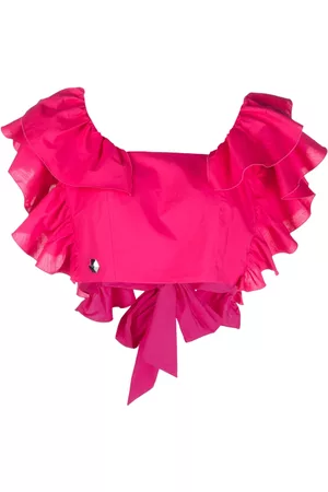 Philipp Plein Volant ruffled cropped top