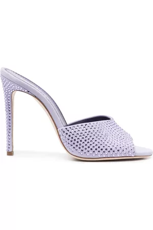 PARIS TEXAS 110mm crystal embellished leather mules