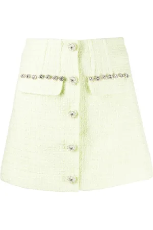 Self-Portrait High-waisted bouclé miniskirt