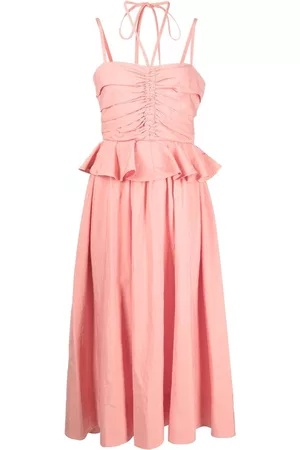 ULLA JOHNSON Halterneck ruffled midi dress