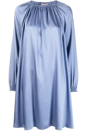 BLANCA Gathered-detail long-sleeve dress