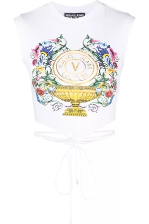 VERSACE Logo-print sleeveless top