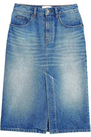 Ami Slit denim pencil skirt