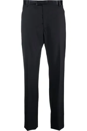 Tonello Men Formal Pants - Satin-finish detail tailored trousers